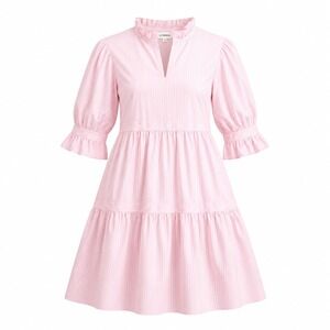 gretchen scott pink ruffle neck dress NWT Gretchen Scott Jersey Sleeveless Ruffle Neck Dress Pink Women